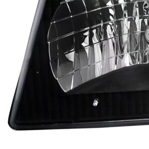 Black Headlights+Turn Signal Corner Lamps Fits 1992-2006 Ford