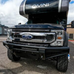 WeldTec Designs Ridge tube winch bumper for Ford F-Series Super C RV with integrated winch mounting and off-road front protection