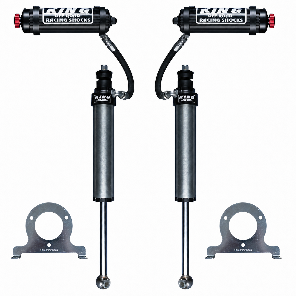KING Midnight Ops 2.5 shocks and dual 2.0 steering stabilizers for Ford F-550 and F-600 Super C RVs