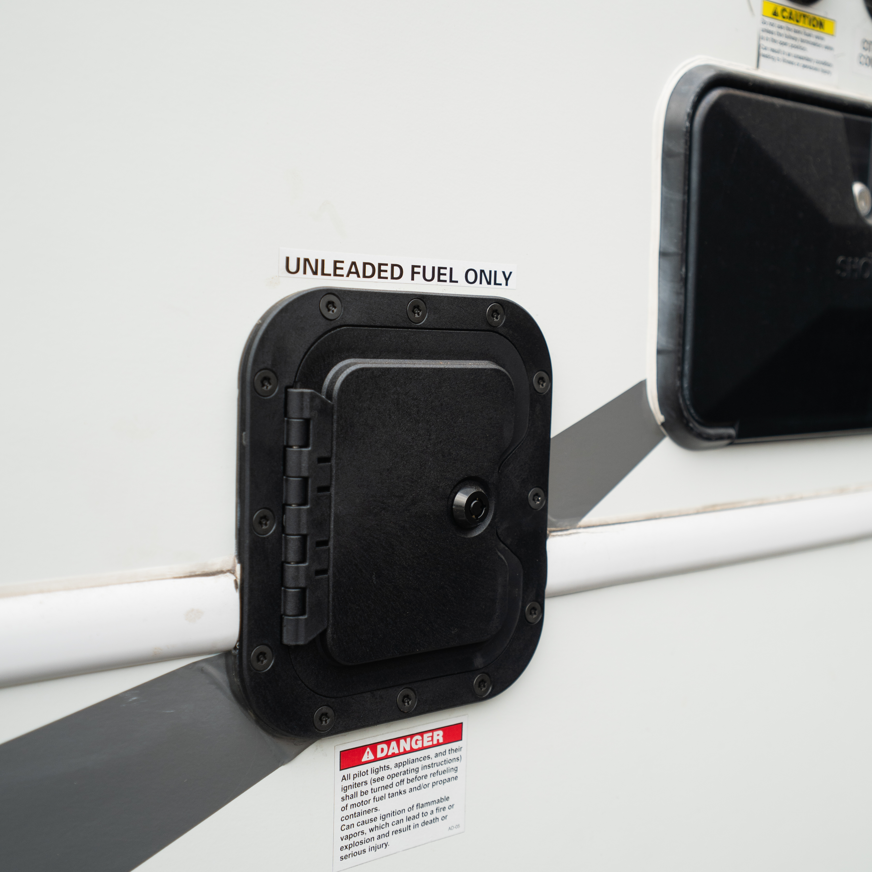 Ford E-Series Class C RV fuel vault installation